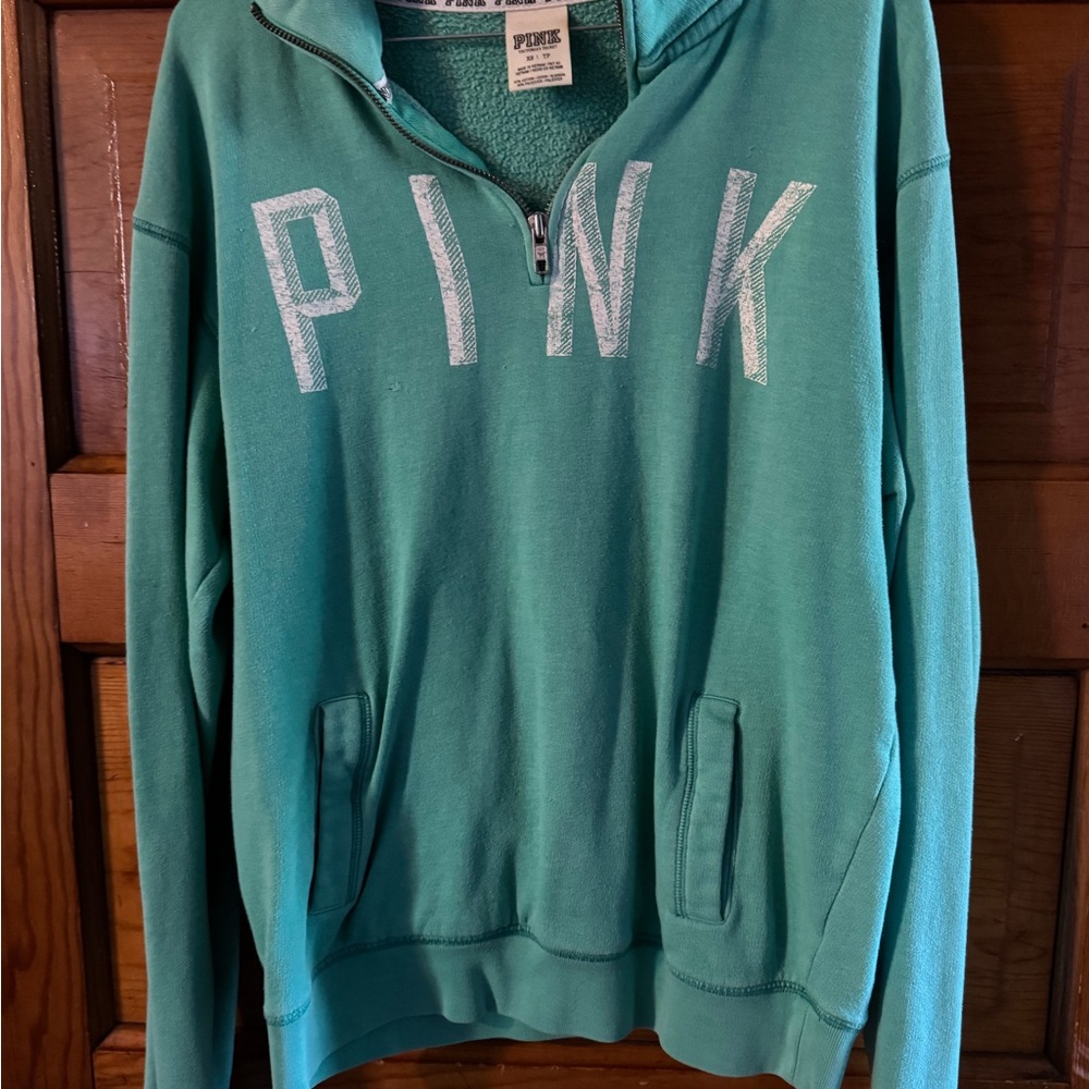 PINK Victoria's Secret Women's Green Cowl Neck Sweater